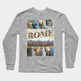 Greetings from Rome in Italy vintage style retro souvenir Long Sleeve T-Shirt